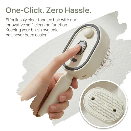 2026 New Electric Steam Brush, Electric Steam Brushs for Hair, 2-in-1 Misting Hair Brush with Water Spray, Retractable Air Cushion Massage Comb, Reduce Frizz, Nourishes Hairs, Anti-Static
