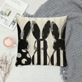 thumbnail image 2 of PHYHOO  Easter Rabbits Throw Pillow Cover,  Black and White Spring Holiday Party Cushion Case Decoration for Sofa Couch, 2 of 5