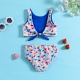 thumbnail image 4 of Summer Toddler Girls Cartoon Printed Two Piece Swimwear Reversible Swimsuit Bikini Set Long Sleeve Bathing Suit for Girls Girls Small Bikinis Little Girl Bathing Suits Girl Guard Swimsuit Swimwear, 4 of 6