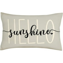 Hello Sunshine Pillow Cover Farmhouse Gray Lumbar Pillow Cover Spring Summer Decorations Cushion Case for Sofa Couch Polyester Linen 12x20 Inches
