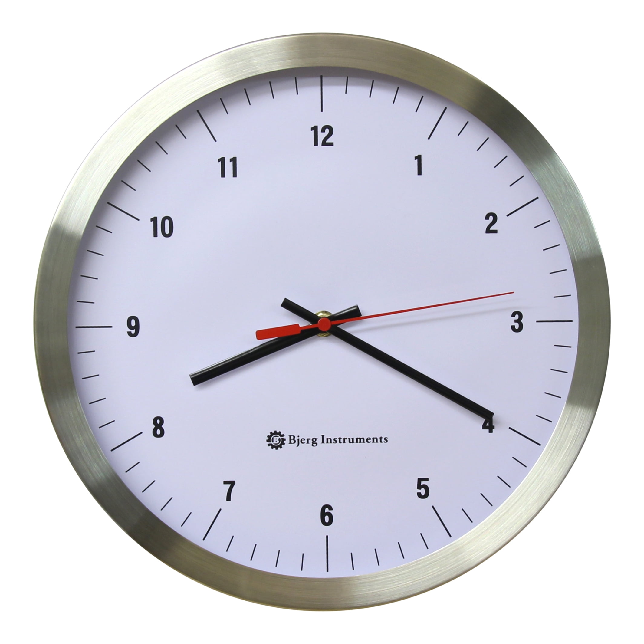 Modern 12" Stainless Silent Wall Clock with Non Ticking Quiet and