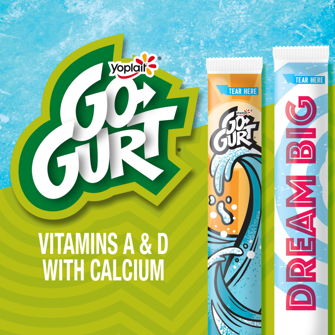 Go-GURT Berry and Strawberry Kids Fat Free Yogurt Variety Pack, 2 oz Yogurt Tubes (16 Ct)