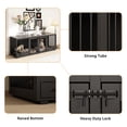 thumbnail image 6 of NARTRU Dog Crate Furniture with Dog Feeder, 86.6 inch Wooden Dog Kennel Furniture with Divider, Black, 6 of 8