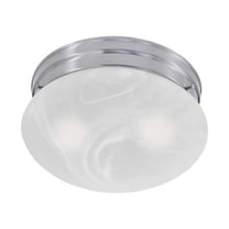 Atlas Lighting and Home 2-Light Flush Mount Ceiling Light Fixture with Dome Shade - 10" - Brushed