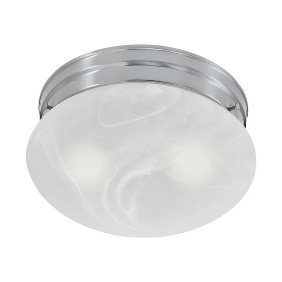 Atlas Lighting and Home 2-Light Flush Mount Ceiling Light Fixture with Dome Shade - 10" - Brushed