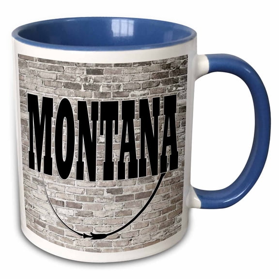 3drose, Montana. State Capital Is Helena., 11oz Two-tone Blue Mug