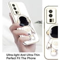 thumbnail image 3 of Compatible with Redmi K60 Pro Case Silicone TPU Plating, Xiaomi Redmi K60 Pro Phone Case Cute Astronaut Pattern Cover with Stand for Women Girls (White), 3 of 14