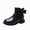 Black, variant on Viluyesy Girls Ankle Boots Cute Bow Ruffle Trim Side Zipper Non-Slip Comfortable Durable Easy On Off Dress Shoes Brown Size 12 Little Kids