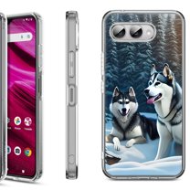 Shockproof Phone Case for T-Mobile Revvl 8, by OneToughShield - Husky Snow