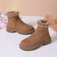 thumbnail image 2 of Xfvqtps Womens Winter Boots Warm Faux Fur Lined Ankle Booties Chunky Non Slip Sole Slip on Casual Shoes for Cold Weather Khaki, 2 of 9