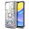 thumbnail image 3 of Compatible with Samsung Galaxy A15 5G Case with Tempered Glass Screen Protector, Ring Holder/Wrist Strap, Nagebee Glitter Liquid Floating Waterfall Cute Phone Cover (Clear Gem), 3 of 7