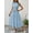Baby blue, variant on Women Holiday Beach Maxi Dress Sexy Flying Sleeveless Lace Up Elegant Party Korean O Neck Long Ruffles Dresses Vacation Robes