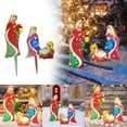 thumbnail image 2 of Lighted Nativity Scene Outdoor, Stained Glass Look Nativity Set, Acrylic Holy Family Yard Decoration for Christmas, Easy Assembled Religious Lawn Decor (9.06"-11."), 2 of 9