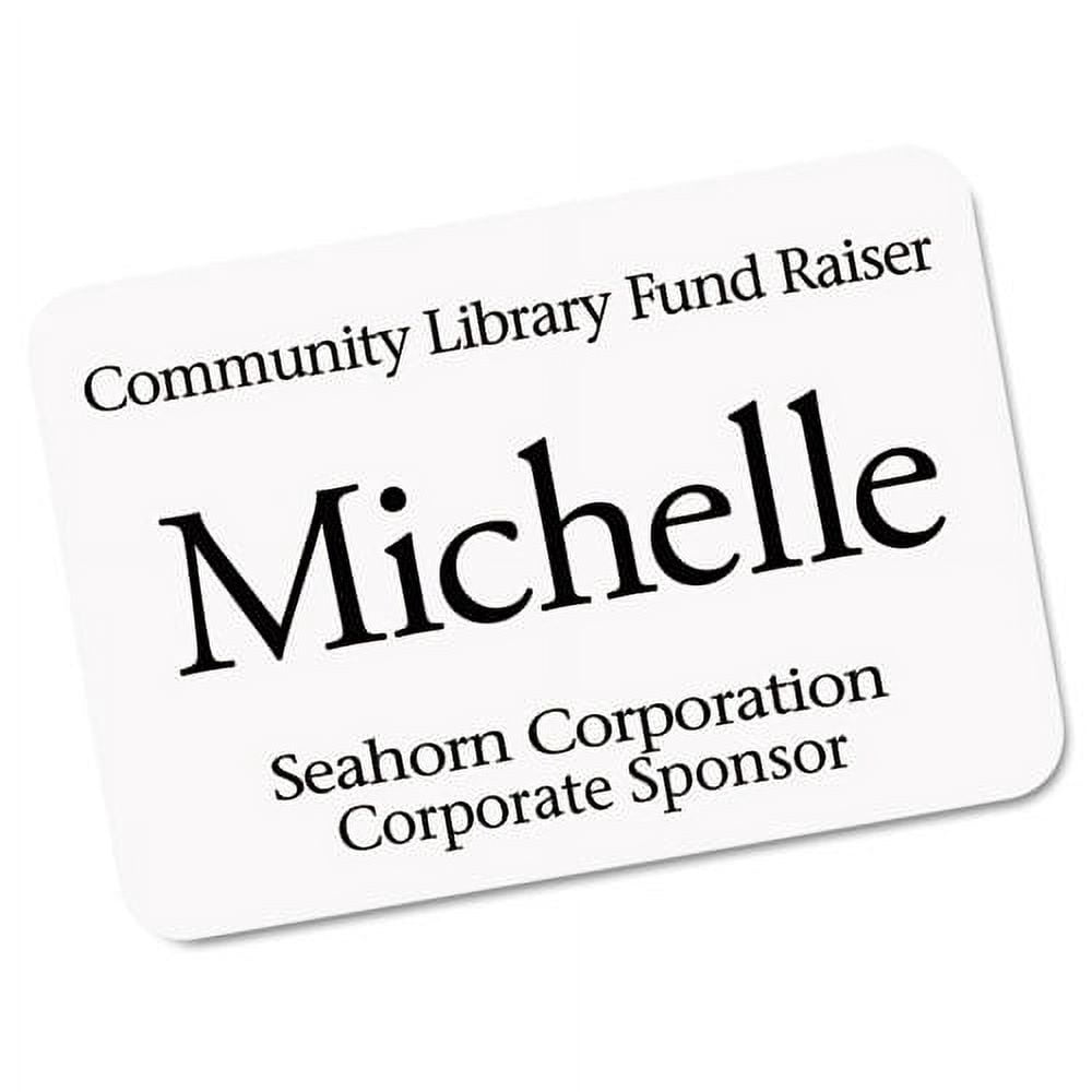 Ecofriendly Adhesive Name Badge Labels, 3.38 X 2.33, White, 160/box | Bundle of 2 Packs