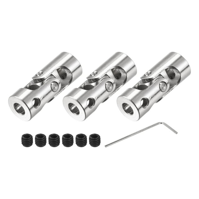Unique Bargains 4mm to 4mm Raccord Universel Rotatif pour Arbre L23 x D9 avec Clé Acier 3 Pack