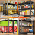thumbnail image 4 of 3000LBS Storage Shelves,48" W Garage Shelving Heavy Duty Metal Adjustable Garage Shelves, Shelving Units Industrial Shelving for Warehouse,48" W x 20" D x 63" H,Black, 4 of 6