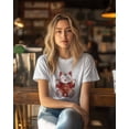 thumbnail image 4 of Women's T-Shirts, Lucky Cat Animal Kitten Cotton Crewneck Tee Short Sleeve Casual Tops Loose Graphic T-Shirt White, M, 4 of 7