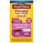 Nature Made Prenatal Vitamins Softgels + Choline Supplement Capsules, 70 Count