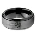 thumbnail image 2 of Tungsten Bear Paw Claws Band Ring 8mm Men Women Comfort Fit Black Step Bevel Edge Brushed Gray Polished, 2 of 4