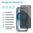 thumbnail image 2 of Protector de pantalla PEHAEL para iPhone 15 de 6,1" con privacidad, pack 2+2, 2 of 9