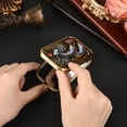 thumbnail image 4 of 1pc Retro Rectangle Alloy Fold Mirror with Glass Mirror Surface Dolphin 10.2x6.05x2.15~2.25cm, 4 of 7
