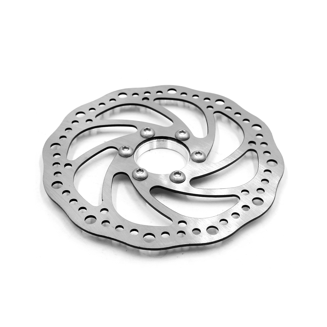 34mm Thread Dia Front Rear Disc Brake Rotor Cover Silver Tone for Bike