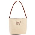 thumbnail image 1 of Bolsa Bolso de ganchillo para mujer, bolso de compras suave, bolso tejido para niñas (mariposa beige), 1 of 9