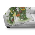 thumbnail image 3 of Letter N Soft Flannel Fleece Blanket, Chamomile Daisy Gerbera Blooms and Green Leaves Colorful Butterflies Nature, Cozy Plush for Indoor and Outdoor Use, 70" x 90", Green Multicolor, by Ambesonne, 3 of 6