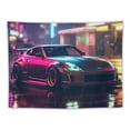 thumbnail image 5 of ONETECH  Jdm Car Tapestry Aesthetic Wall Hanging Decoration Home Living Bedroom Dorm Wall Art Tapestries Sports Car 350z Black Cool Neon Night, 5 of 7