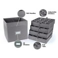 thumbnail image 3 of Kitchen Cube Glassware Storage Bin - Durable Polyester, Adjustable Compartments, Sturdy Interior Walls, ID Window, Kitchen Storage, Graphite, 3 of 7