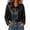 Black, variant on Antinious Women Fall Winter Jacket Collared Lined Solid Long Sleeve Comfy