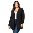 thumbnail image 6 of TEMOFON Cardigan Sweaters for Women Plus Size Black Womens Cardigan Long Sleeve Buttons Down with Pocket Lightweight Outerwear Fall Winter Clothes 3XL, 6 of 6