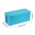 thumbnail image 2 of Uxcell Cable Management Box PP Cord Organizer Box w Tie to Hide Wires & Power Strips for Home Middle Blue, 2 of 6