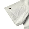 thumbnail image 6 of APEXFWDT Men's Stand Collar Cotton Linen Shirt Casual Short Sleeve Banded Collar Shirt for Vacation,L,White, 6 of 6