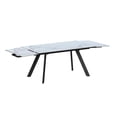 thumbnail image 4 of Milan Lex White Marbleized Ceramic Dining Table with Matte Black Steel Base, 4 of 9