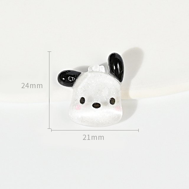 Lote de 24 minicabujones de resina con parte trasera plana para perro, niña y niño, con diseño en miniatura, para manualidades, accesorios para pendientes