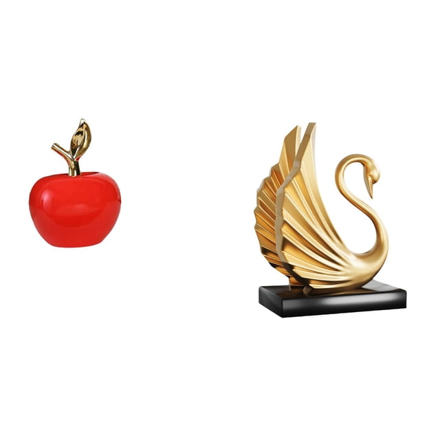 Estatua,Escultura de fruta artificial,estatua y artesanía,Colección de figuras de cerámica para decoración del hogar,estatua de resina de cisne,Figuras de cisne,estatuas,decoración del