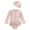 Light Pink, variant on Hienoo Toddler Girls One-Piece Swimsuit Ruffle Long Sleeve Zip-Up Rash Guard Bathing Suit