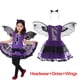 thumbnail image 3 of Disfraz de Halloween para niñas, vestido de bruja, fantasma, novia, vampiro, fantasma, murciélago, rojo, traje con capucha, Cosplay para niños, ropa de fiesta de Carnaval, 3 of 5