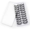 thumbnail image 2 of Kit de 10 pares de pestañas postizas, pestañas postizas 3D, pestañas largas naturales y esponjosas, pestañas postizas de banda suave reutilizables, extensión de pestañas de maquillaje negro de lujo, 2 of 5