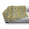 thumbnail image 2 of Blossom Soft Flannel Fleece Blanket, Rose Bouquet Branches Gardening Spring Buds Fragrance Motif on Plain, Cozy Plush for Indoor and Outdoor Use, 60" x 80", Yellow Green Dark Peach, by Ambesonne, 2 of 5