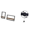 thumbnail image 1 of Estantes flotantes de madera de estilo rústico moderno y reloj de pared minimalista con forma de pájaro para decoración de cocina, oficina, comedor, e, 1 of 8