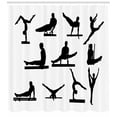 thumbnail image 3 of Ambesonne Gymnastics Shower Curtain, Athlete Silhouettes, 69"Wx75"L, Black and White, 3 of 3