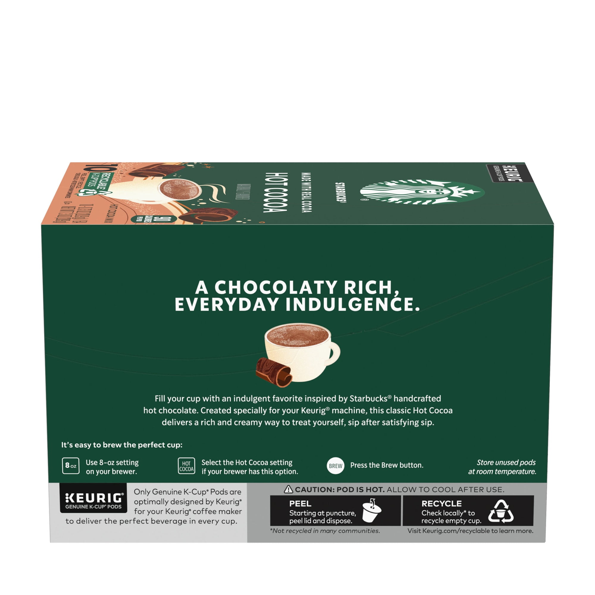 (6 pack) Starbucks Hot Cocoa, Made with Real Cocoa, K-Cup Coffee Pods, 60 Count