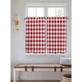 thumbnail image 6 of Tier Curtains 45 Inches Long, Farmhouse Buffalo Plaid Window Treatment Curtain Drapes, Red White Checkered Window Half Privacy Curtains for Bedroom Bathroom, 42"x45", 2 Panels, 6 of 7