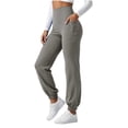 thumbnail image 3 of VBVC Women's High Waisted Yoga Joggers , Soft Stretchy Workout Pants For Women , Ladies' Casual Running Gym Trousers with Pockets, *Gray , Large, 3 of 8