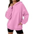 thumbnail image 3 of Sudaderas con Capucha de Gran Tamaño para Mujer, Sudaderas Cómodas, Conjuntos de Moda de Otoño, Blusas Casuales, Ropa de . Rosa XL, 3 of 8