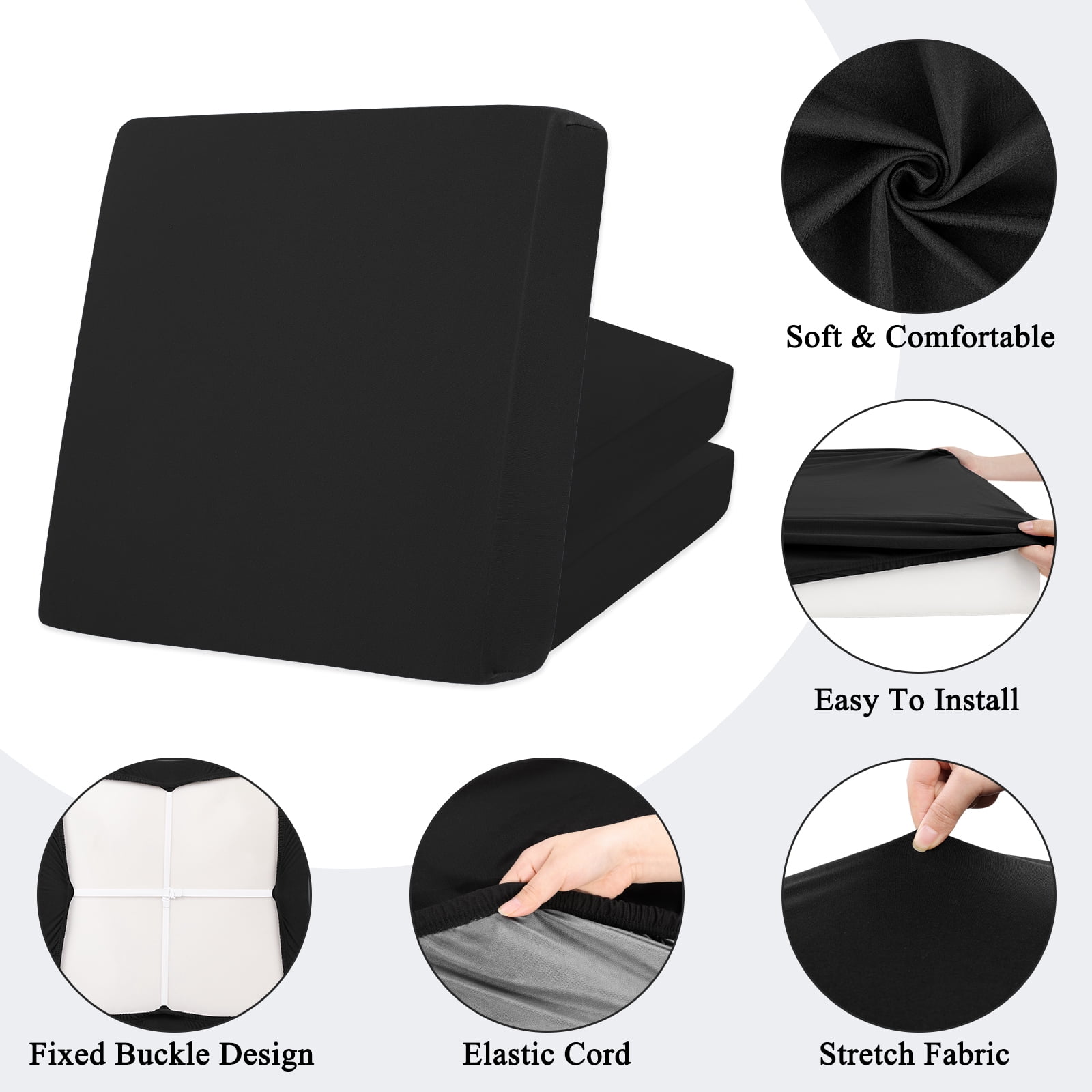 12 Pcs Patio Outdoor Cushion Covers Replacement Waterproof Stretch Sofa Couch Cushion Covers Washable Individual Couch Slipcovers Set Furniture Protector