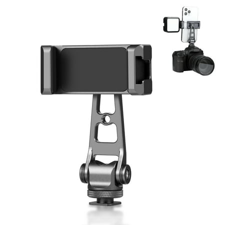 Image of PULUZ Z-axis 360 Rotation Cold Shoes Aluminum Alloy Phone Clamp Holder Bracket (Black)