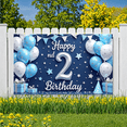 thumbnail image 5 of Yatrandify Decorative Design Happy Birthday Banner Balloon Decoration Happy 2nd Birthday Polyester Material Colorful Theme for Kids Party Event Decoration Indoor Celebration, 5 of 6